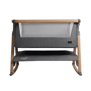 Tutti Bambini CoZee Air Bedside Crib – Oak & Charcoal | From Birth to 6 Months