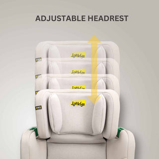 JoviKids Rober+ Folding i-Size Booster Car Seat 3–12 Years Milkstone