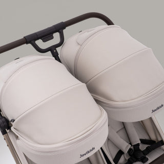 JoviKids Ayla Twin Pushchair – Lightweight Double Stroller with Compact Fold Beige
