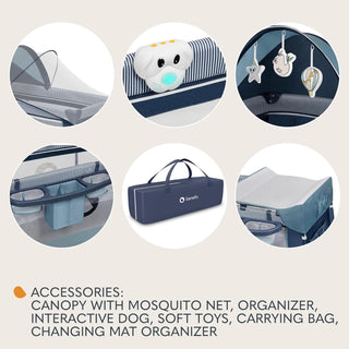 Lionelo Sven Plus 2-in-1 Travel Cot & Portable Baby Zone 0–36 Months