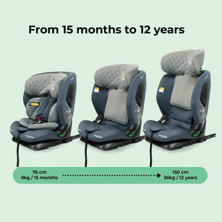 My Babiie MBCS123 i-Size 76-150cm Car Seat - Slate Blue/charcoal