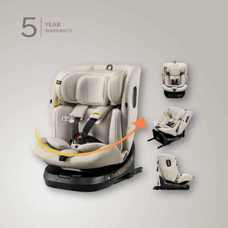 JoviKids Ranger TT 360 Spin ISOFIX Car Seat R129 i-Size Birth to 12 Years Milkstone