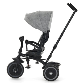 Puggle Easy Twist 6-in-1 Folding Trike with Parent Handle – Melange Grey