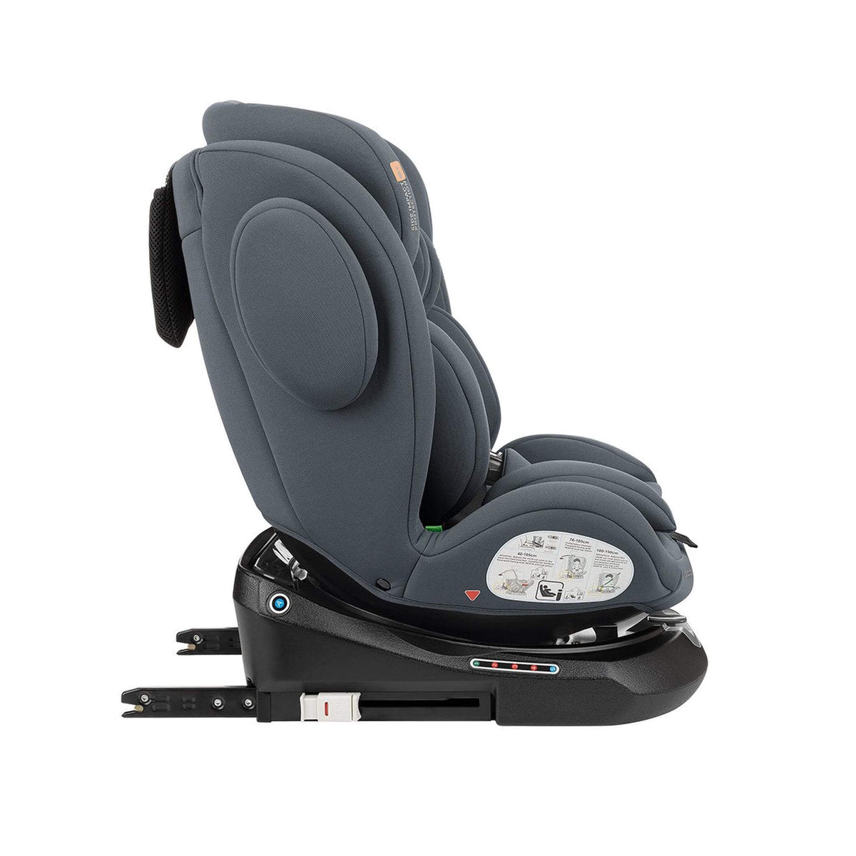 KikkaBoo i-Felix i-Size Car Seat ISOFIX 40-150 cm Dark Grey – forward-facing side view