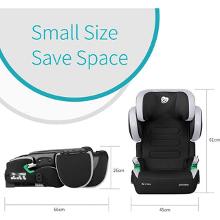 Globalkids Toddler i-Size High Back Booster Car Seat ISOFIX Black