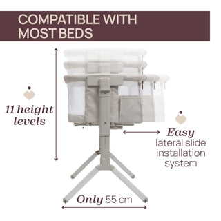 Chicco Next2Me Armonia Bedside Crib – Steel 0–6 Months