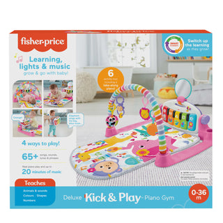 Fisher-Price Deluxe Kick & Play Piano Gym | Smart Stages Baby Play Mat with Lights, Music & 5 Toys