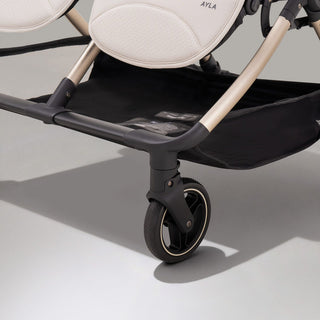 JoviKids Ayla Twin Pushchair – Lightweight Double Stroller with Compact Fold Beige