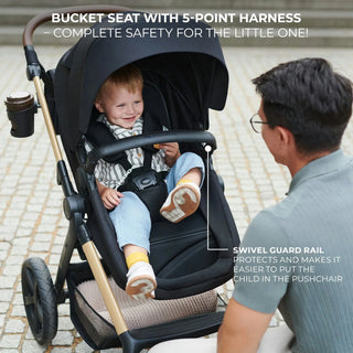 Kinderkraft Moov 2 3-in-1 Travel System with Mink Pro i-Size Car Seat – Sand Beige