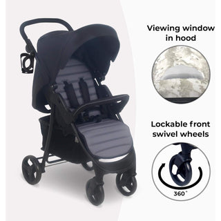 My Babiie MB30 Pushchair Stroller – from Birth to 4 Years 22kg Black & Grey
