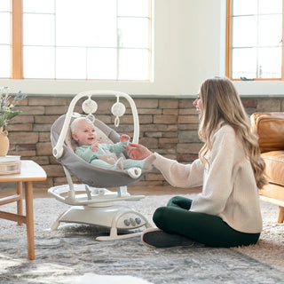 Joie Sansa 2-in-1 Bouncer and Rocker – Cosmo Tan | Soothing Motions, Lullabies, and Recline