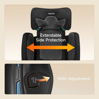 Welldon Cocoon Travel 2 High Back Booster Car Seat – Ebony