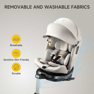JoviKids Ranger 2 i-Size Car Seat with Leg Extension Cushion - Milkstone