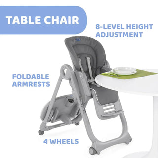 Chicco Polly Magic Highchair – Birth to 3 Years | Adjustable Height, Removable Tray, Toy Bar