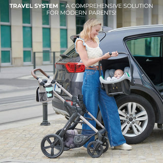 Kinderkraft Moov 2 3-in-1 Travel System with Mink Pro i-Size Car Seat – Sand Beige