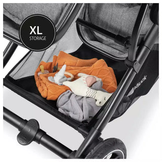 Hauck Atlantic Twin Pushchair – Grey | Convertible Twin Pram & Pushchair with Universal Car Seat Compatibility