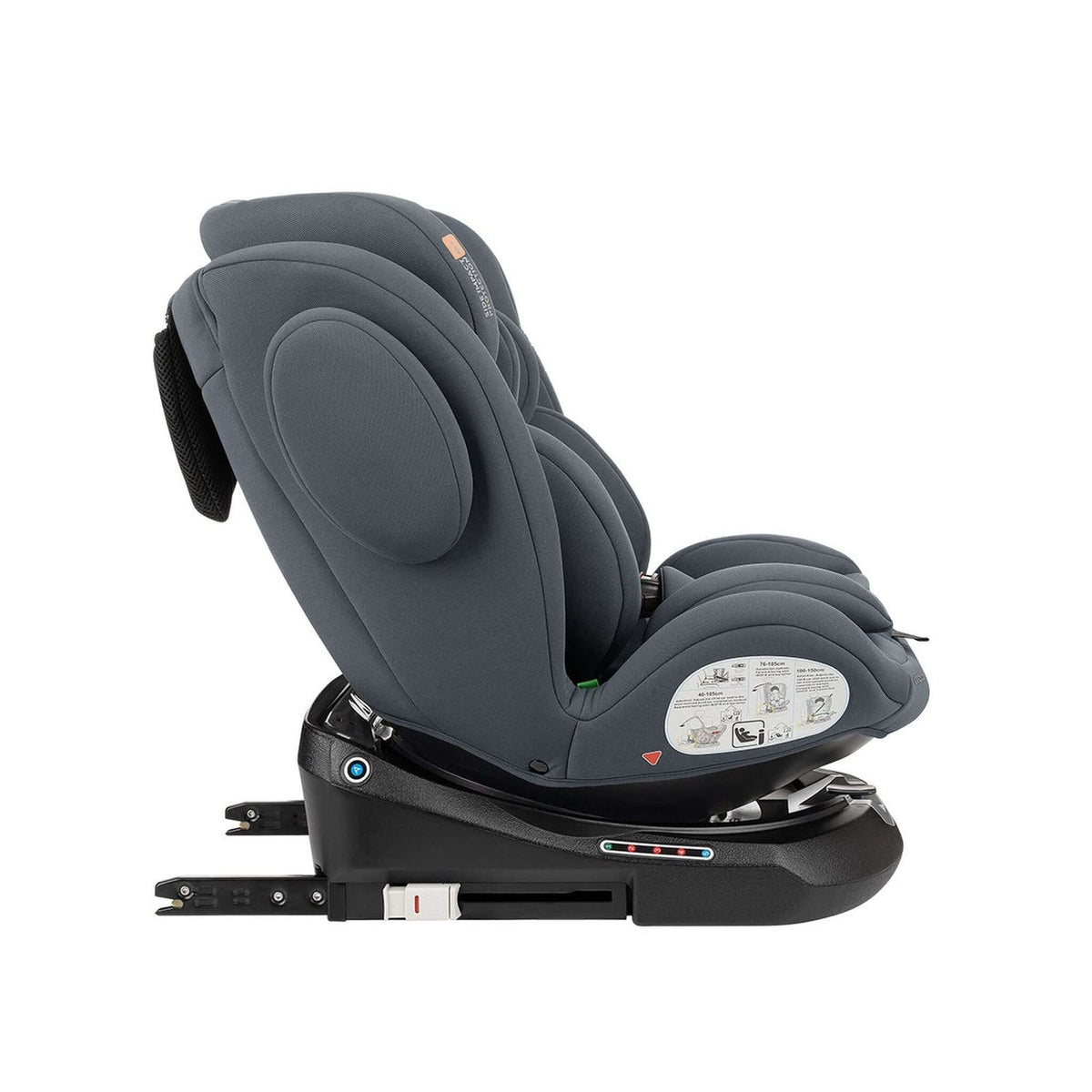 KikkaBoo i-Felix i-Size Car Seat ISOFIX 40-150 cm Dark Grey – recline position 3