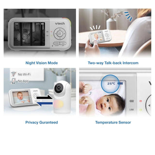 VTech VM3263 2.8" Video Baby Monitor with Night Light – White