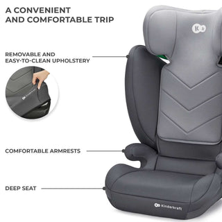Kinderkraft I-Spark Group 2/3 R129 i-Size Car Seat - Grey