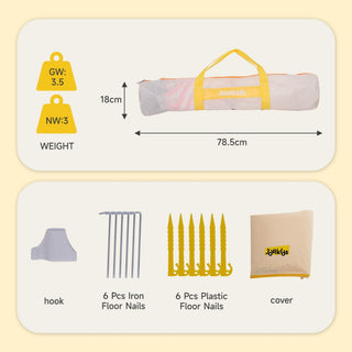 Jovikids Portable Play Tent – Pop-Up Kids Teepee Indoor & Outdoor - Beige