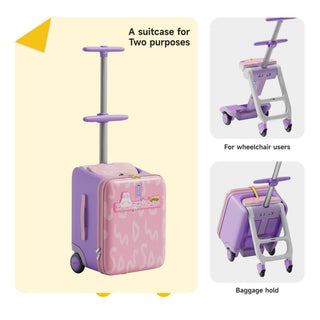 JoviKids 3-in-1 Ride On Luggage – JoyRide Kids Suitcase & Stroller - Pink
