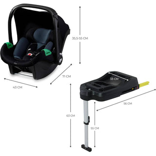 Kinderkraft Mink PRO i-Size Car Seat with ISOFIX Base – Black 40–75 cm