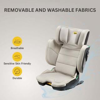 JoviKids Rober+ Folding i-Size Booster Car Seat 3–12 Years Milkstone