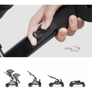 Hauck Atlantic Twin Pushchair – Grey | Convertible Twin Pram & Pushchair with Universal Car Seat Compatibility