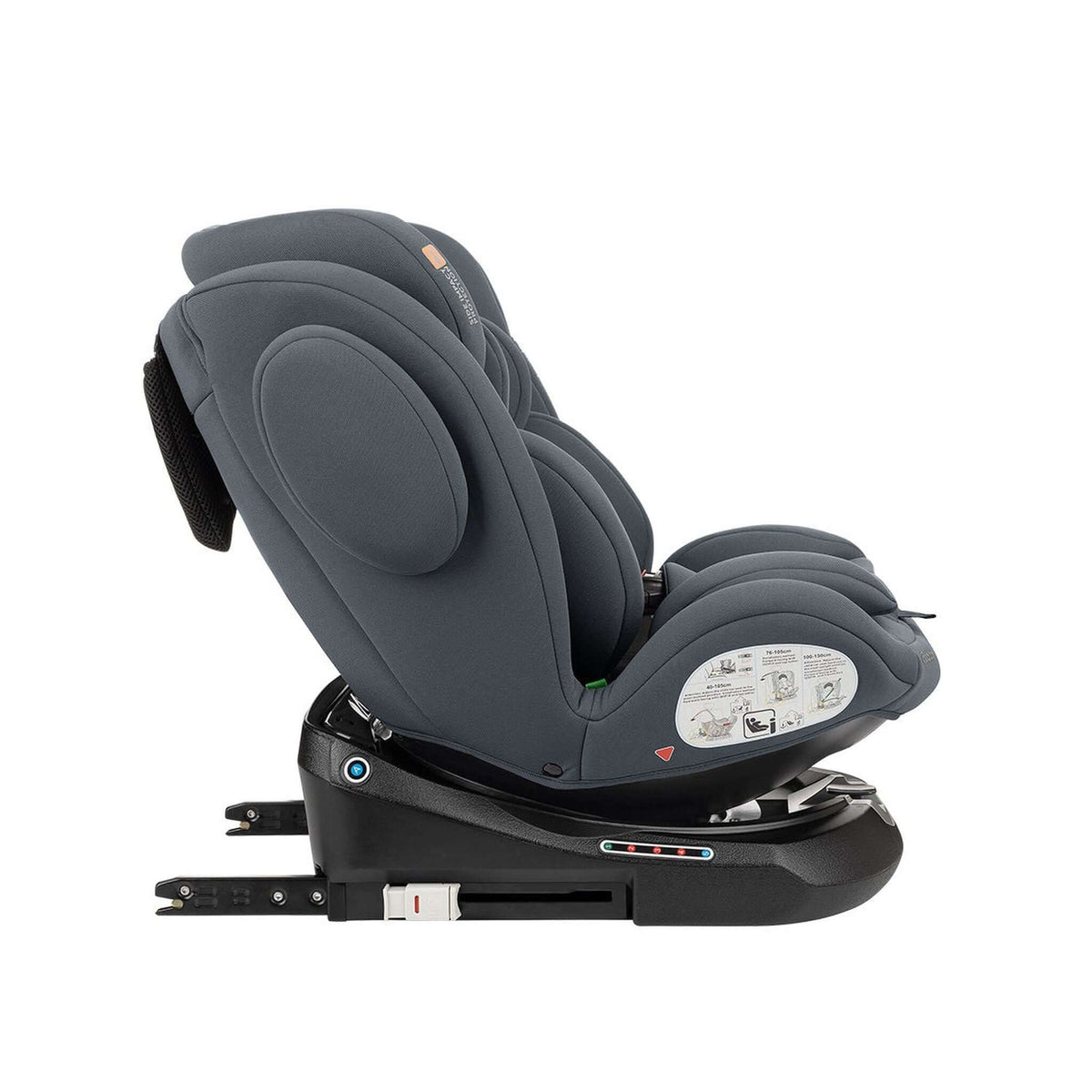 KikkaBoo i-Felix i-Size Car Seat ISOFIX 40-150 cm Dark Grey – recline position 4