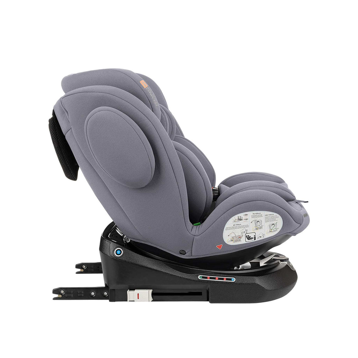 KikkaBoo i-Felix i-Size Car Seat ISOFIX 40-150 cm Light Grey – recline position 3