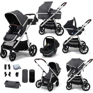 Babylo Zap Travel System Ride-on Board with i-Size Infant Carrier, Silver/Grey
