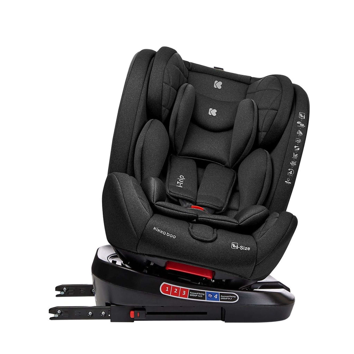 KikkaBoo i-Trip i-Size Car seat ISOFIX 40-150 cm Black – rotation