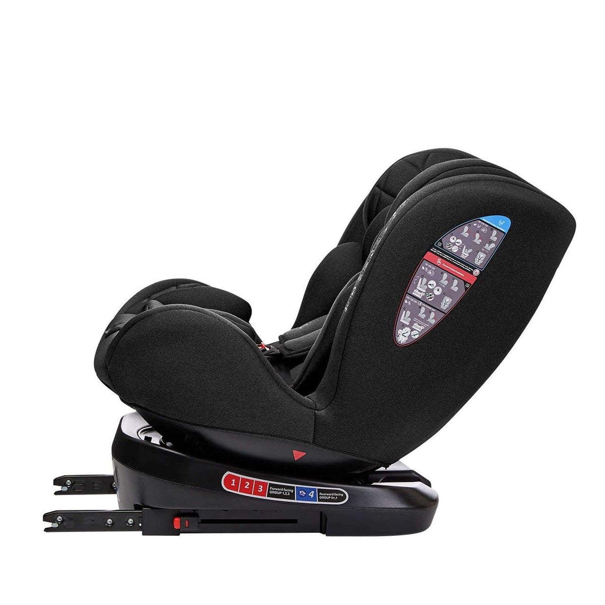 KikkaBoo i-Trip i-Size Car seat ISOFIX 40-150 cm Black – rear-facing, reclined