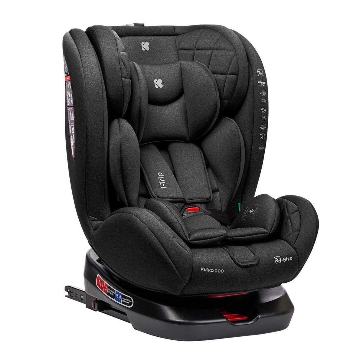 KikkaBoo i-Trip i-Size ISOFIX Car Seat 40–150cm – Black
