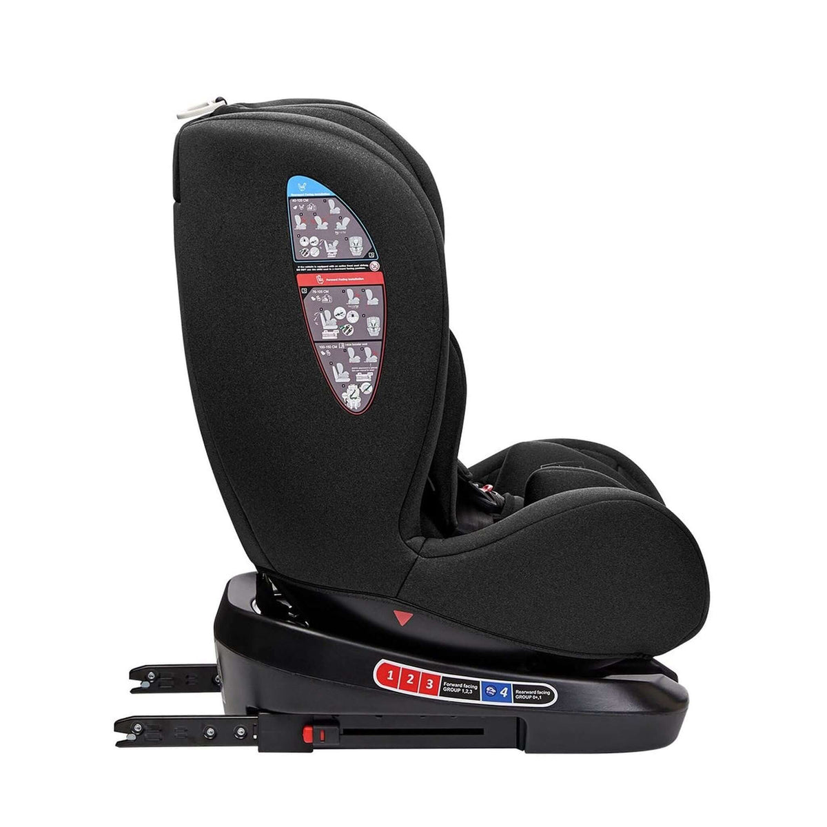 KikkaBoo i-Trip i-Size Car seat ISOFIX 40-150 cm Black – forward-facing side view