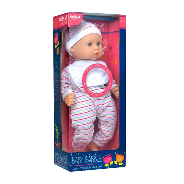 Dollsworld Baby Babble 38cm Doll with 16 Sounds 18 Months+