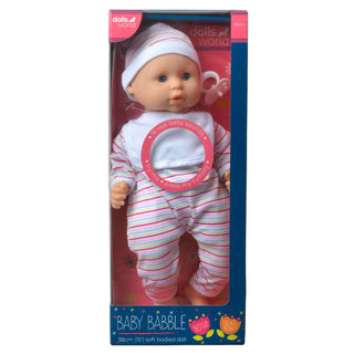 Dollsworld Baby Babble 38cm Soft Bodied Doll with 16 Baby Sounds & Sleeping Eyes - Ideal for Toddlers 18+ Months