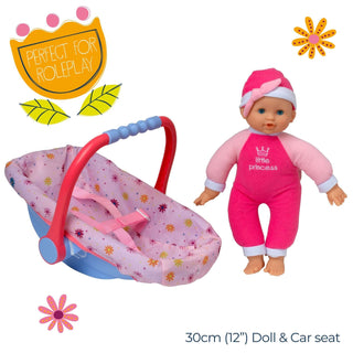 Dollsworld Isabella – 30cm Soft Bodied Doll with Rocking Infant Carrier