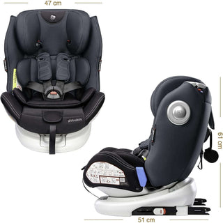 Globalkids Safety Baby Car Seat with Isofix and Top Tether, 360-Degree Rotating