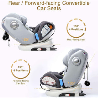 Globalkids Safety Baby Car Seat with Isofix and Top Tether, 360-Degree Rotating