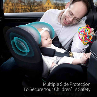 Globalkids Safety Baby Car Seat with Isofix and Top Tether, 360-Degree Rotating Red