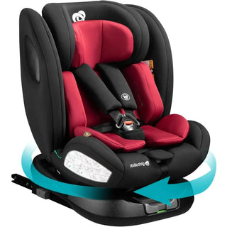 Globalkids Safety Baby Car Seat with Isofix and Top Tether, 360-Degree Rotating Red