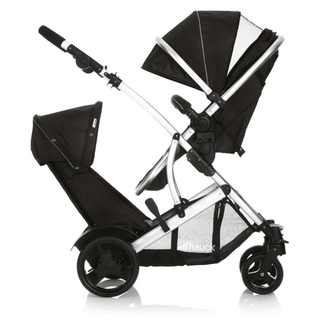 Hauck Duett 2 Tandem Pushchair Black – 2 in 1 Double Stroller for Newborn and Toddler