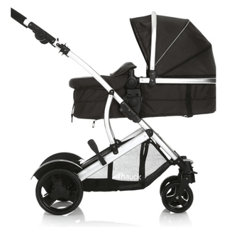Hauck Duett 2 Tandem Pushchair Black – 2 in 1 Double Stroller for Newborn and Toddler