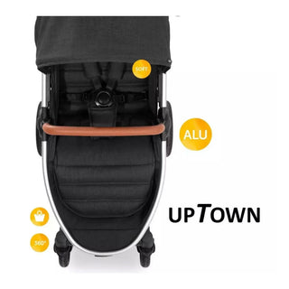 Hauck Uptown Pushchair Stroller Extra Large Seat for All Terrains with Raincover