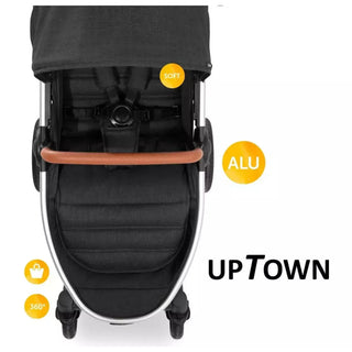 Hauck Uptown Pushchair Stroller Extra Large Seat for All Terrains with Raincover