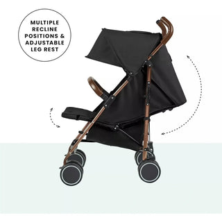 Ickle Bubba Discovery Max Baby Pushchair Extendable UPF50+ Hood, BlackRose Gold