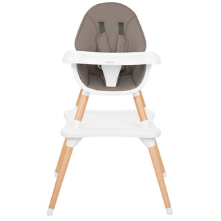 KikkaBoo Multi 3 in 1 Wooden Baby Highchair Table Set 4-Position Tray Dark Beige