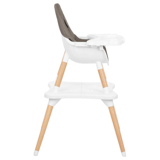 KikkaBoo Multi 3 in 1 Wooden Baby Highchair Table Set 4-Position Tray Dark Beige