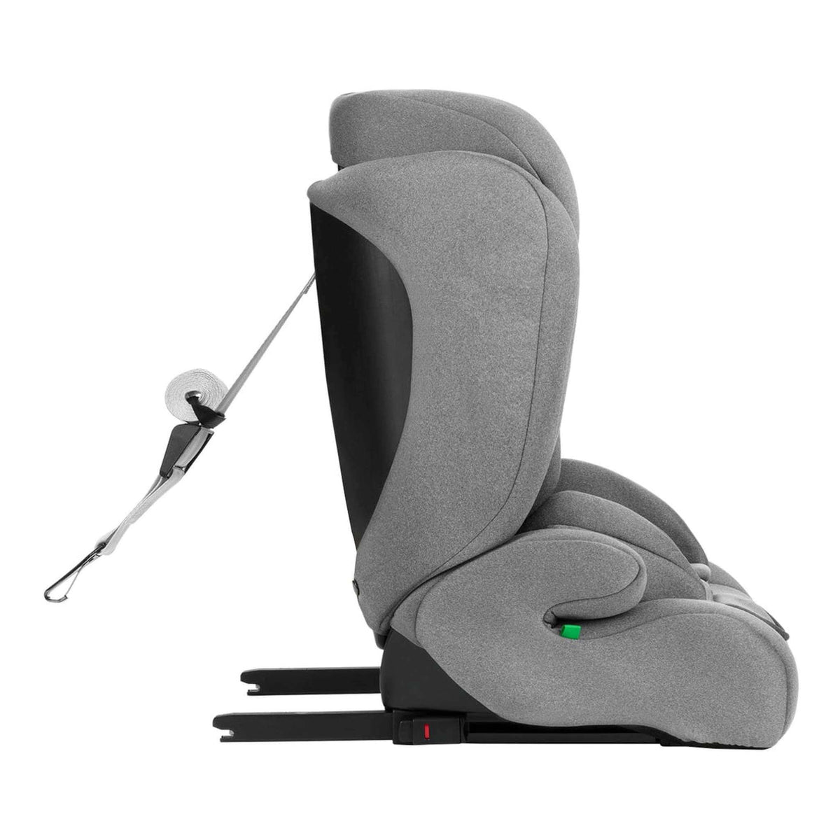 KikkaBoo i-Cross i-Size Car seat ISOFIX 76-150 cm Light Grey – side view with top tether